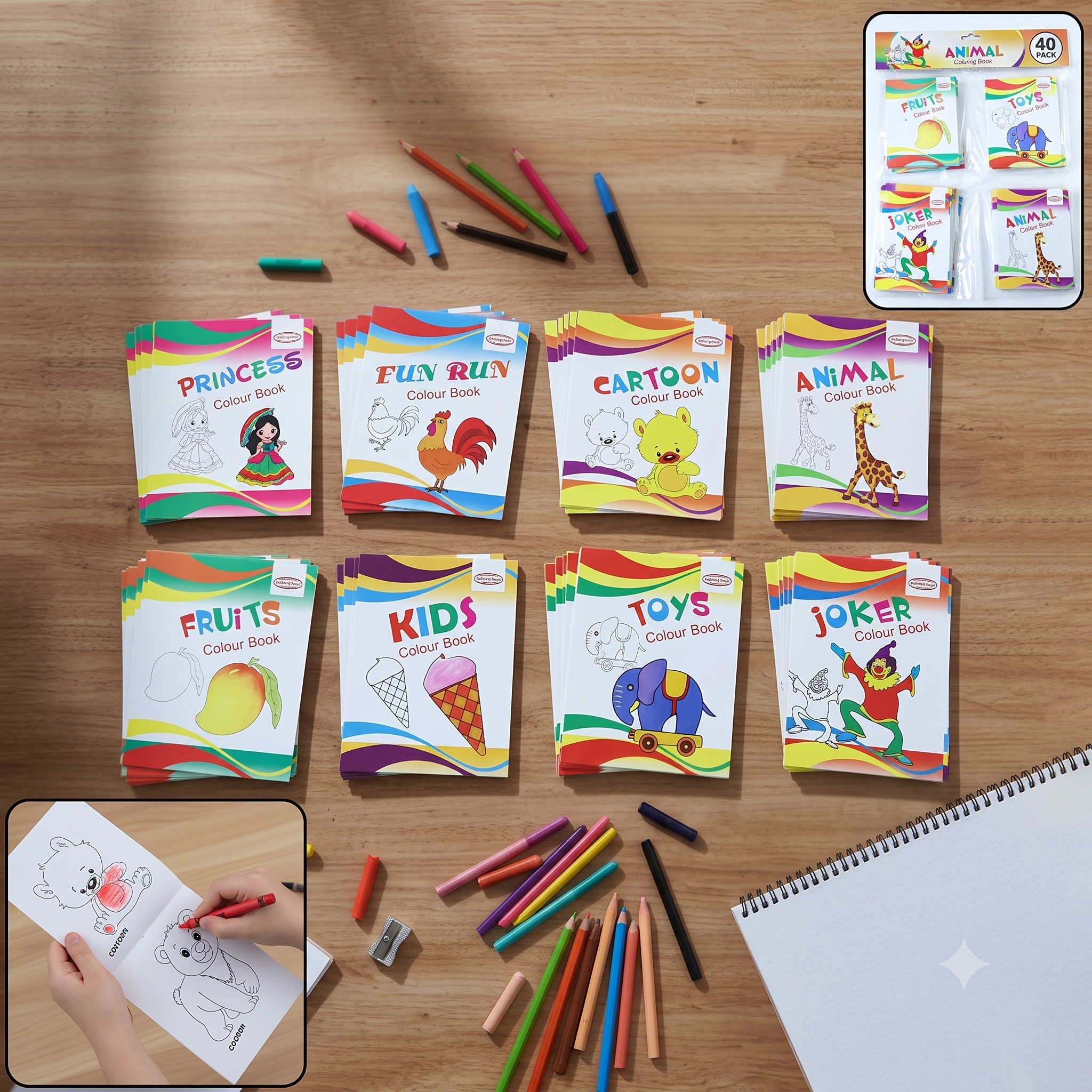 Colouring books for kids (Pack of 40)