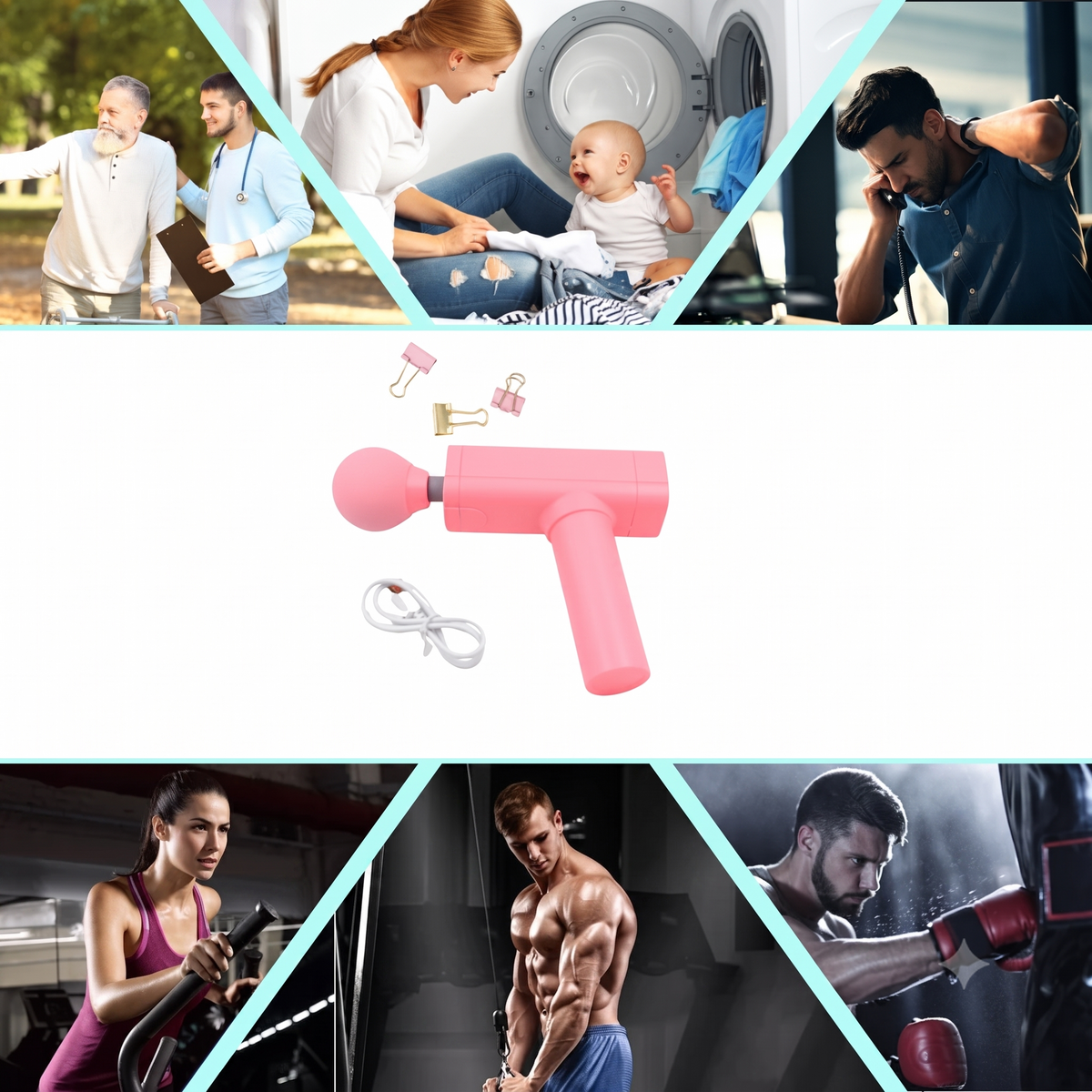 Massage Machine for Body Pain – Mini Massage Gun for Deep Tissue, Muscle & Body Pain Relief – Handheld, Battery Powered Massager for Neck, Shoulder, Back, Foot (Multicolor) for Men & woman use (A2)