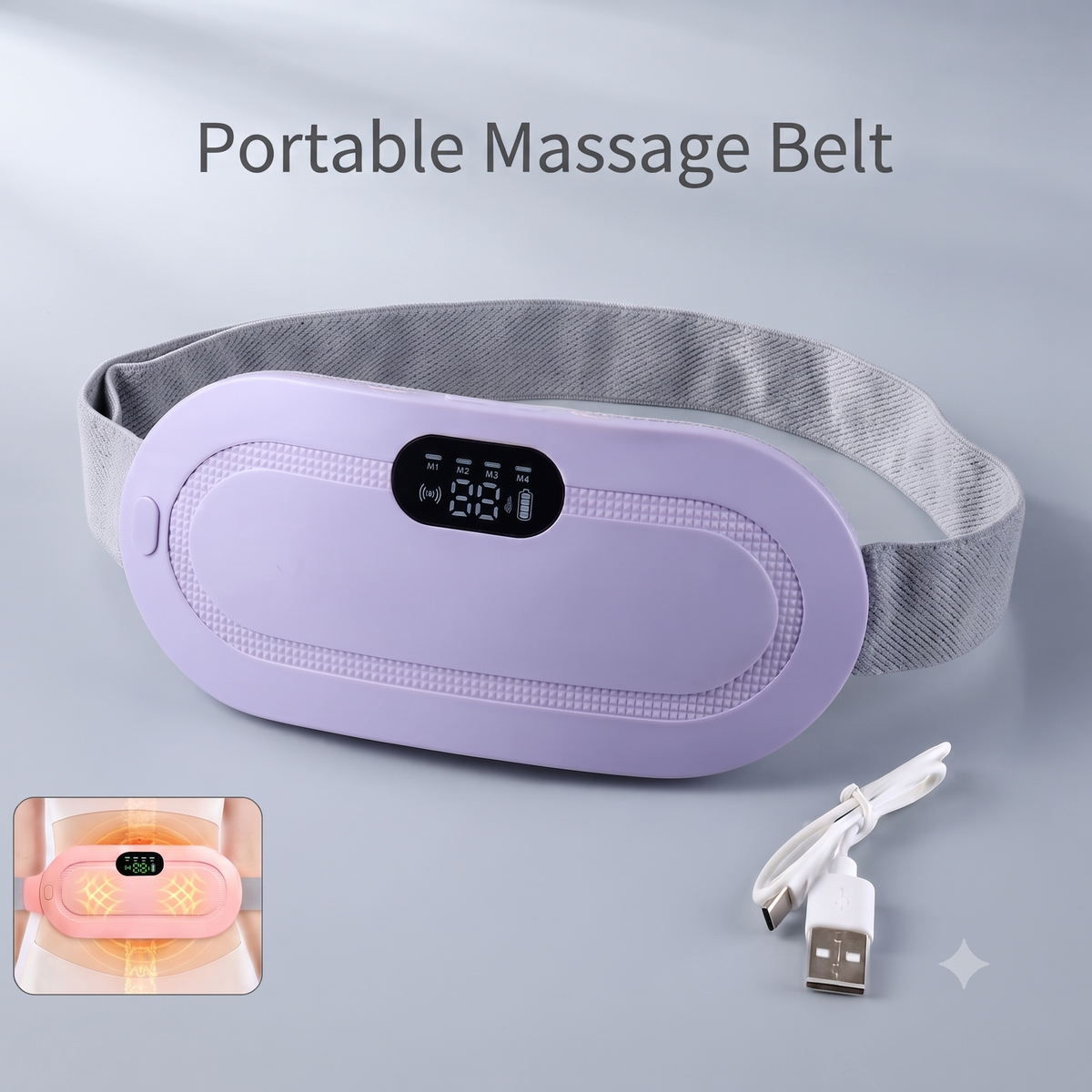 Menstrual Cramp Relief Belt – Rechargeable Heating Pad | Velvet Wellness