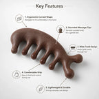Wooden Massage Comb 100% Natural Handmade Pure wood Five-tooth Meridians Scalp Massager Comb No Static Wide Tooth Combs for Head Scalp Combs Meridians Scraping Massage Tool (Carving style)